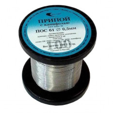 Припой моток проволоки ПОС-63  с канифолью (0,5мм) (100г)