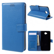 Чехол книжка с визитницей для Microsoft Lumia 650 (Голубой)