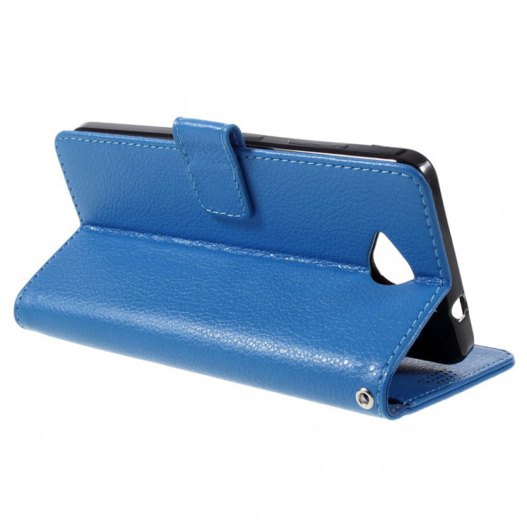 Чехол книжка с визитницей для Microsoft Lumia 650 (Голубой)