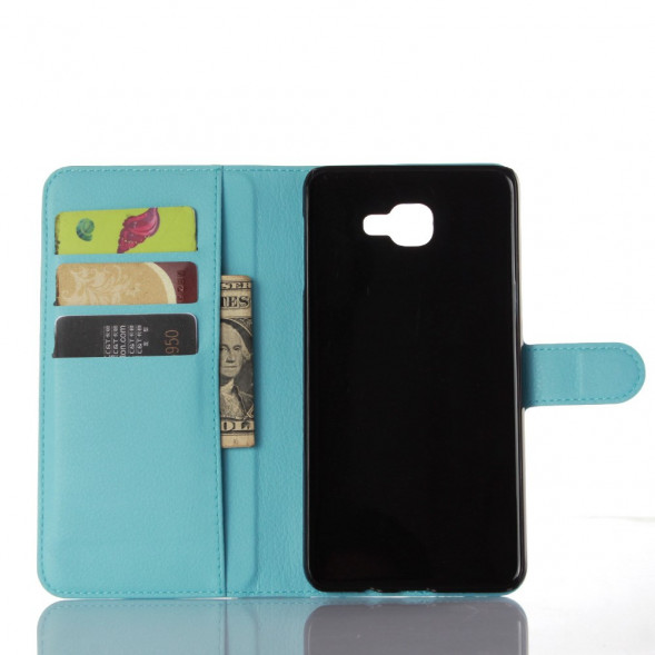 Чехол книжка с визитницей для Samsung Galaxy A9 (2016) (Голубой)