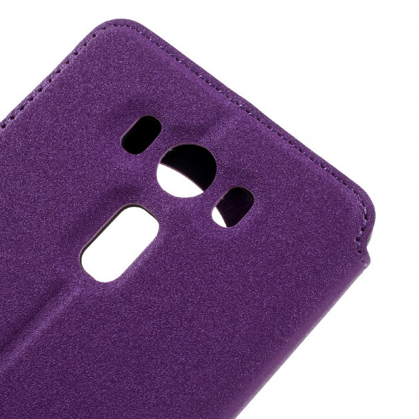 Песочный чехол с окном информации для ASUS ZenFone 3 Deluxe ZS550KL (Фиолетовый)