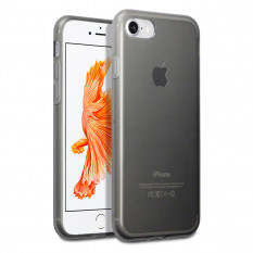 Ультратонкий силиконовый чехол для iPhone 7 (Прозрачный-черный)