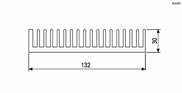 BLA280-200 Радиатор ребристый (черный)