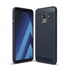 Чехол-накладка Carbon Fibre для Samsung Galaxy A5 (2018), A8 (2018) (синий)