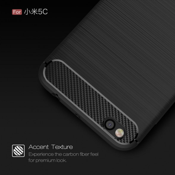 Чехол накладка Carbon Fibre для Xiaomi Mi5C (черный)