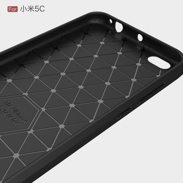 Чехол накладка Carbon Fibre для Xiaomi Mi5C (черный)