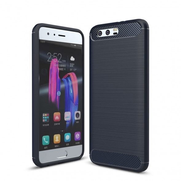 Чехол накладка Carbon Fibre для Huawei Honor 9 (синий)