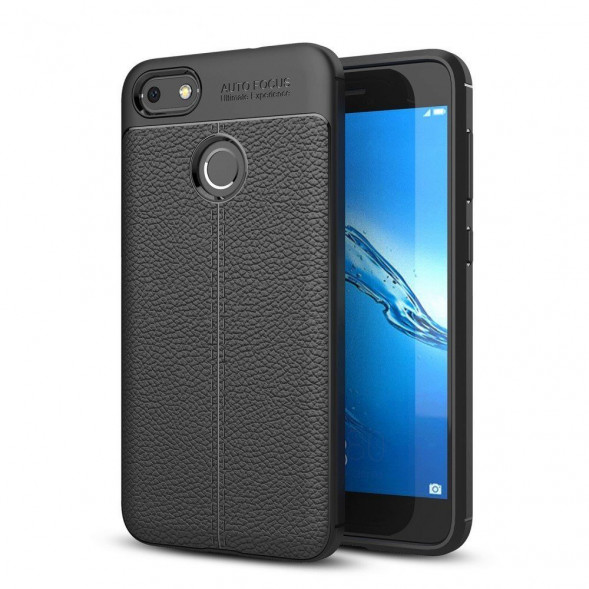 Чехол накладка Litchi Grain для Huawei Nova Lite 2017, P9 lite mini (черный)