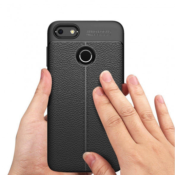 Чехол накладка Litchi Grain для Huawei Nova Lite 2017, P9 lite mini (черный)