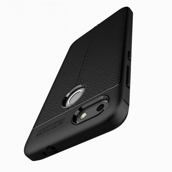 Чехол накладка Litchi Grain для Huawei Nova Lite 2017, P9 lite mini (черный)