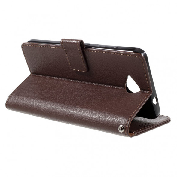 Чехол книжка с визитницей для Microsoft Lumia 650 (Коричневый)