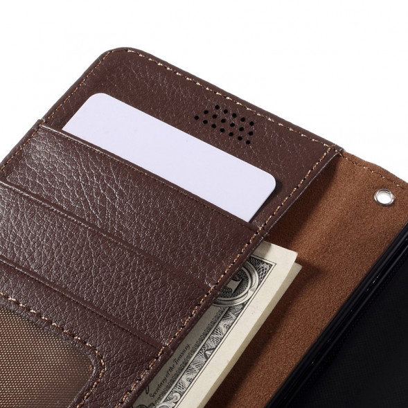 Чехол книжка с визитницей для Microsoft Lumia 650 (Коричневый)