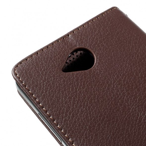 Чехол книжка с визитницей для Microsoft Lumia 650 (Коричневый)