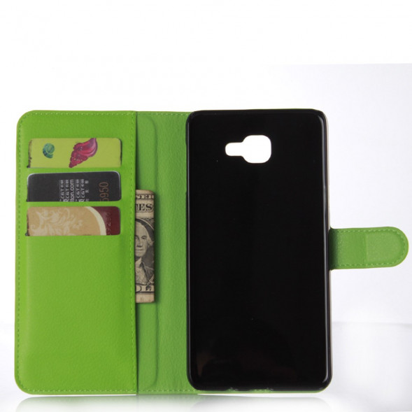 Чехол книжка с визитницей для Samsung Galaxy A9 (2016) (Зеленый)
