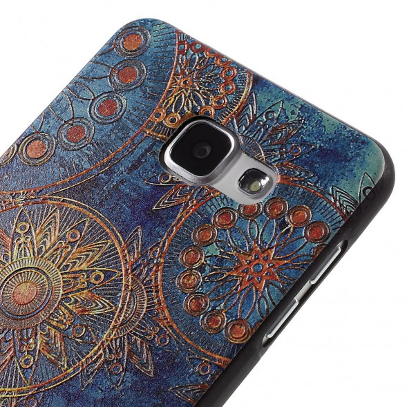 Текстурный TPU чехол накладка для Samsung Galaxy A7 (2016) SM-A710F (Ретро цветы)