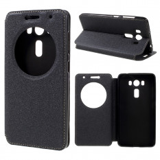 Песочный чехол с окном информации для ASUS ZenFone 3 Deluxe ZS550KL (Черный)