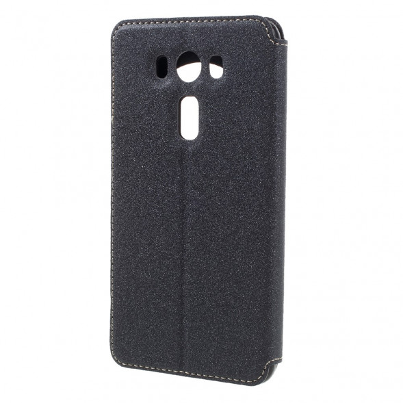 Песочный чехол с окном информации для ASUS ZenFone 3 Deluxe ZS550KL (Черный)