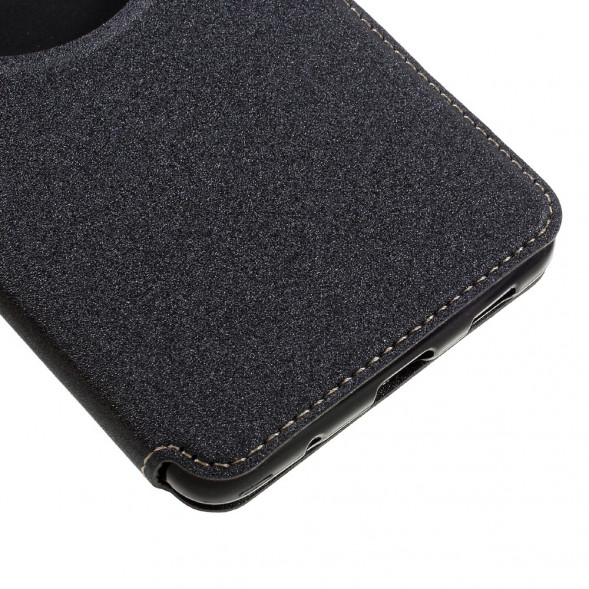 Песочный чехол с окном информации для ASUS ZenFone 3 Deluxe ZS550KL (Черный)