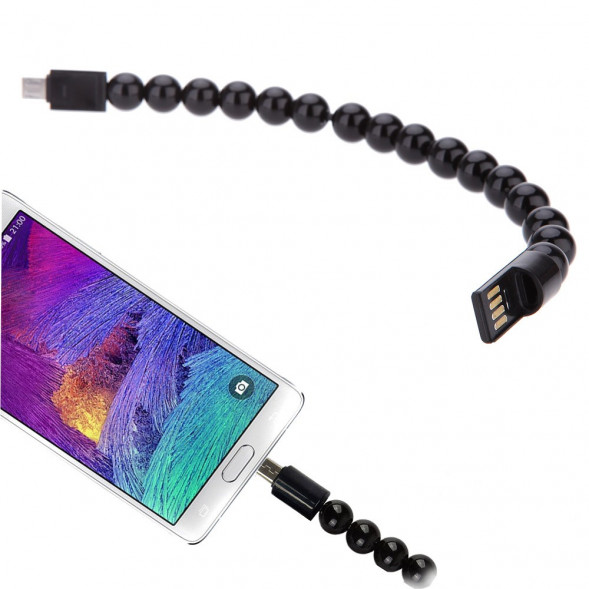 Кабель зарядки - браслет Lightning Wearable Bracelet Charging Line для iPhone (Чёрный)