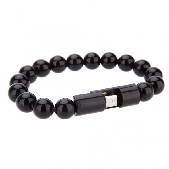 Кабель зарядки - браслет Lightning Wearable Bracelet Charging Line для iPhone (Чёрный)