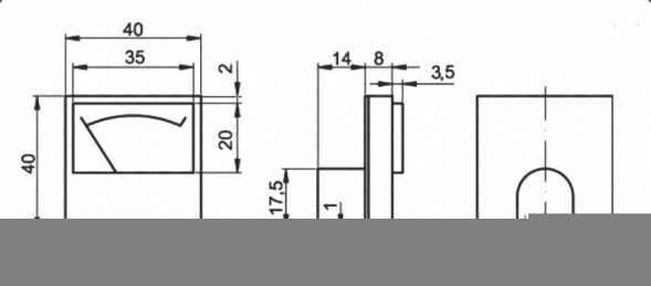 Вольтметр 20В (40х40) щитовой постоянного тока