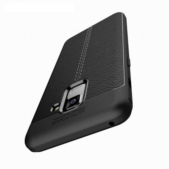 Чехол-накладка Litchi Grain для Samsung Galaxy A5 (2018), A8 (2018) (черный)