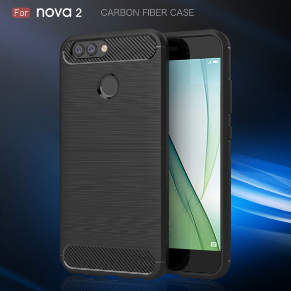 Чехол Carbon Fibre для Huawei Nova 2 (черный)