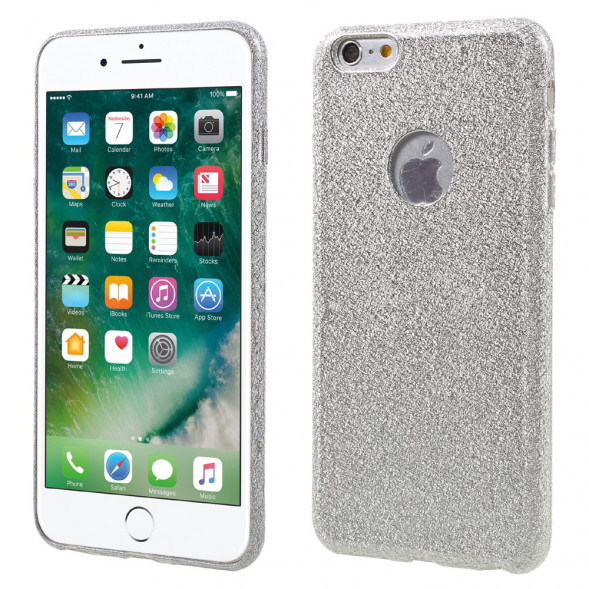 Чехол накладка с блесками для iPhone 6S Plus / 6 Plus (серебро)