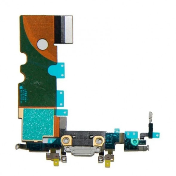 Шлейф для iPhone 8, SE (2020) на разъем зарядки, микрофон (Белый)