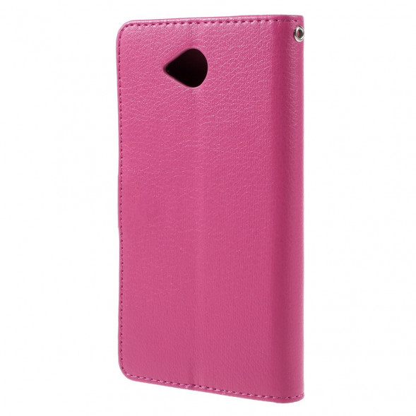 Чехол книжка с визитницей для Microsoft Lumia 650 (Малиновый)
