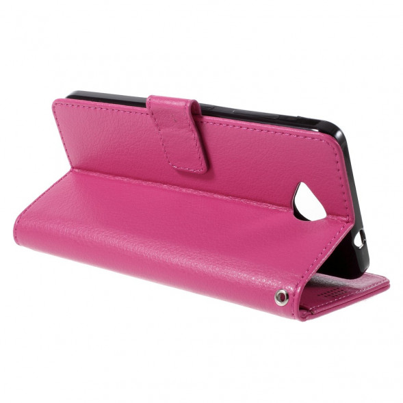 Чехол книжка с визитницей для Microsoft Lumia 650 (Малиновый)