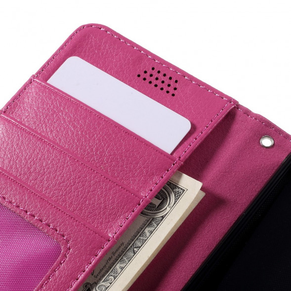 Чехол книжка с визитницей для Microsoft Lumia 650 (Малиновый)