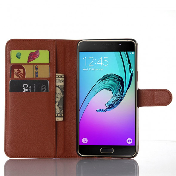 Чехол книжка с визитницей для Samsung Galaxy A9 (2016) (Коричневый)