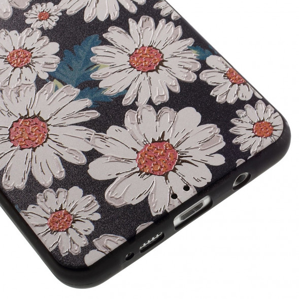 Текстурный TPU чехол накладка для Samsung Galaxy A7 (2016) SM-A710F (Ромашки)