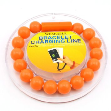 Кабель зарядки - браслет Lightning Wearable Bracelet Charging Line для iPhone (Оранжевый)