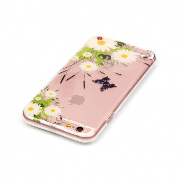 Силиконовый чехол с рисунком для iPhone 6, 6S (Хризантемы)