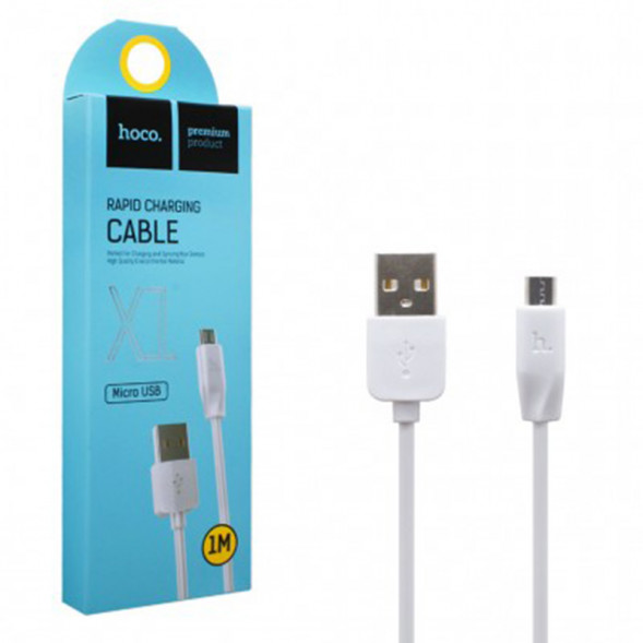 Кабель USB - микро USB HOCO X1 Rapid series 1.0м, 2.1A (белый)