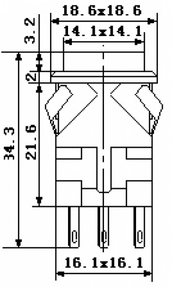 KD2-22BBR (PSW-22 БФЧЧ) Переключатель кнопочный (черный)