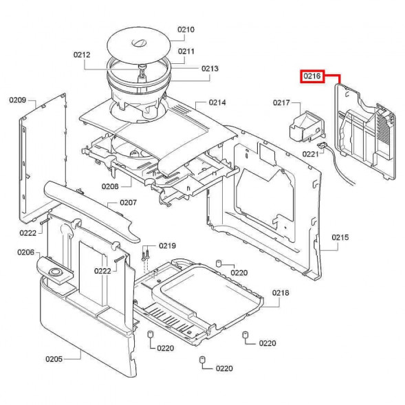 00703294 Дверца заварочного узла для Bosch VeroCafe, Siemens EQ.5, EQ.6 (черная) РАЗК061