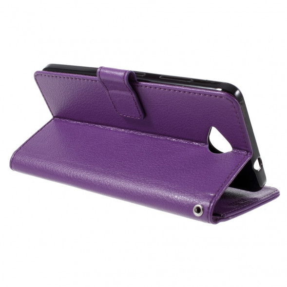Чехол книжка с визитницей для Microsoft Lumia 650 (Фиолетовый)