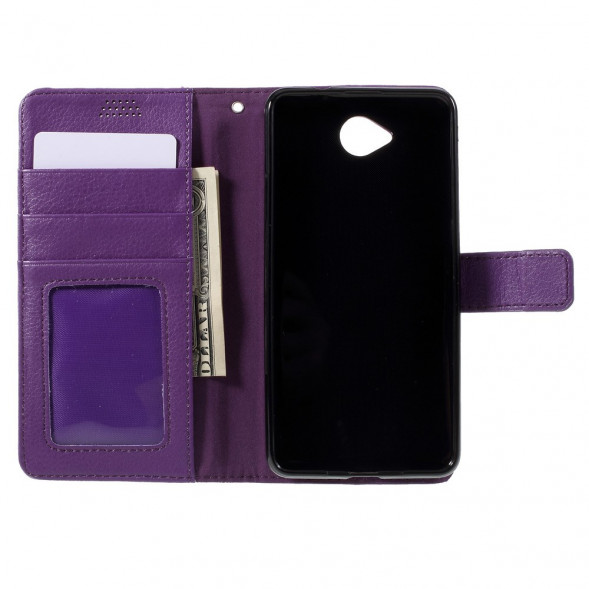Чехол книжка с визитницей для Microsoft Lumia 650 (Фиолетовый)