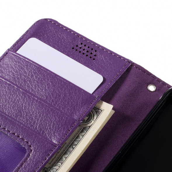 Чехол книжка с визитницей для Microsoft Lumia 650 (Фиолетовый)