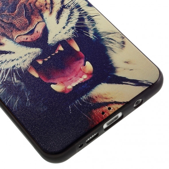 Текстурный TPU чехол накладка для Samsung Galaxy A7 (2016) SM-A710F (Тигр)