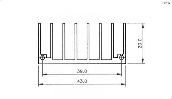 HS 117-75 Радиатор ребристый (черный)