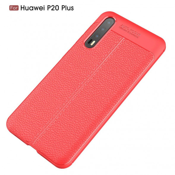 Чехол накладка Litchi Grain для Huawei P20 Pro / P20 Plus (красный)
