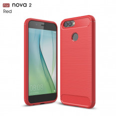 Чехол Carbon Fibre для Huawei Nova 2 (красный)