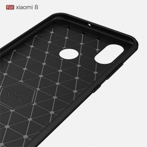 Чехол Carbon Fibre для Xiaomi Mi 8 (серый)