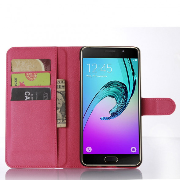 Чехол книжка с визитницей для Samsung Galaxy A9 (2016) (Малиновый)