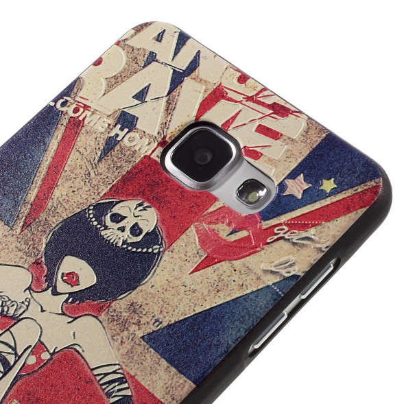 Текстурный TPU чехол накладка для Samsung Galaxy A7 (2016) SM-A710F (Флаг Великобритании)