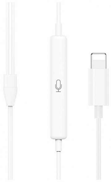 Гарнитура, наушники Borofone BM56 для iPhone, iPad, iPod Lightning 8-pin, вкладыши, 1.2м (белый)